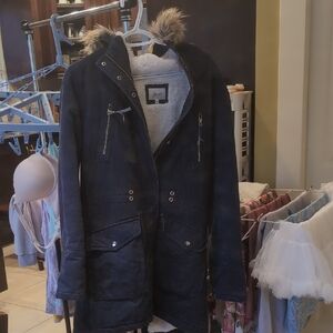 Kismet Dark Utility Jacket with Fur Hood